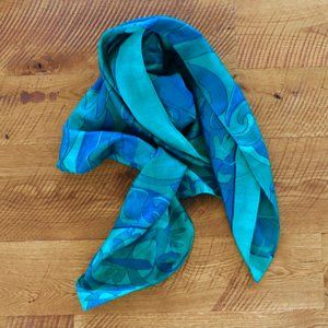 Aquamarine large silk scarf